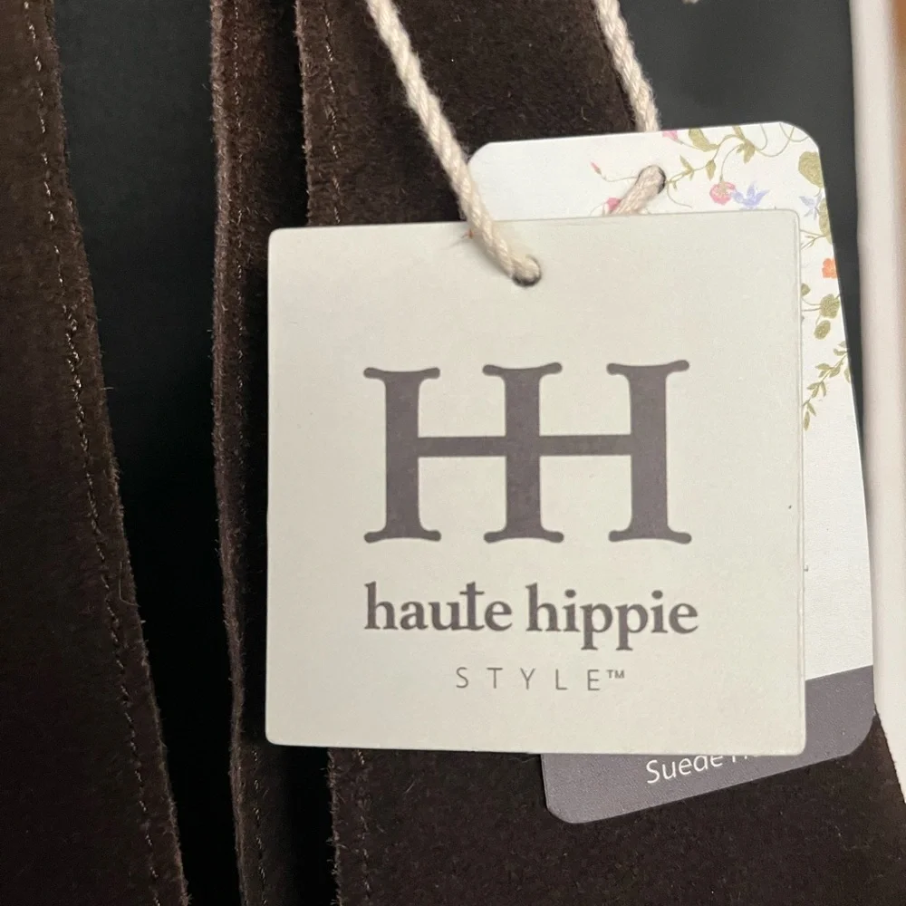 Brown Suede Haute Hippie Triangle Sling Bag NWT